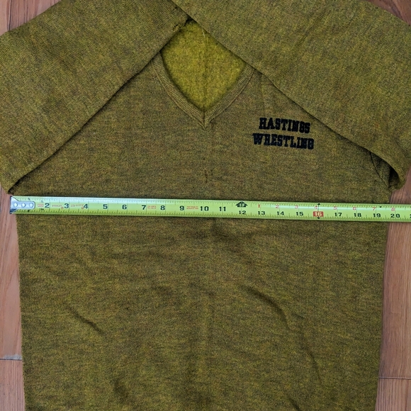 Rare Vintage Hastings Wrestling Varsity V-Neck Sweater Medium - Picture 11 of 14